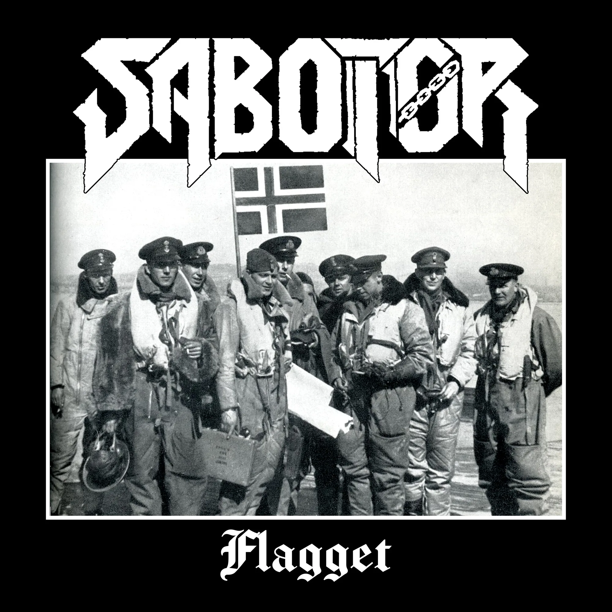 SABOTØR ANNOUNCES 3RD SINGLE AND ALBUM RELEASE Dark Essence Records Sabotør - Flagget single cover